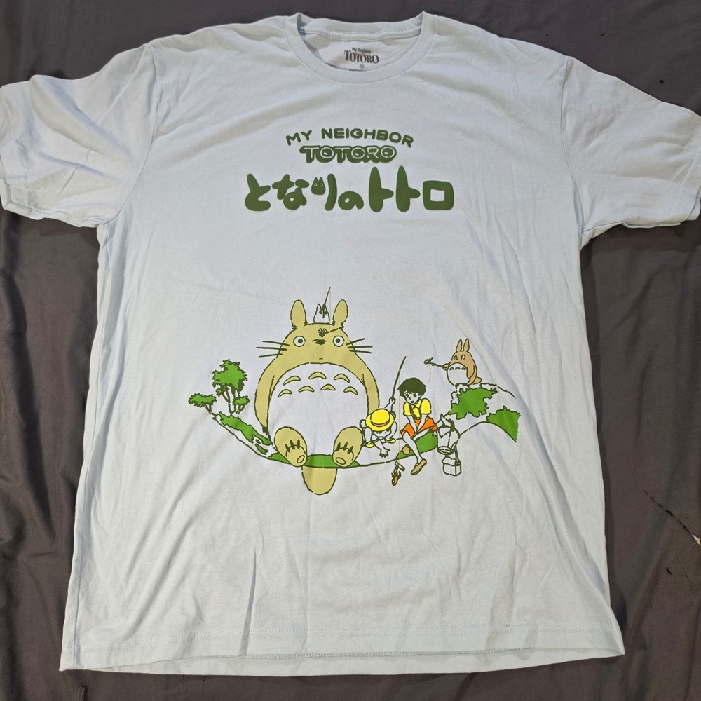 Hot Topic My Neighbor Totoro Studio Ghibli Blue Graphic T-Shirt Mens 2XL XXL